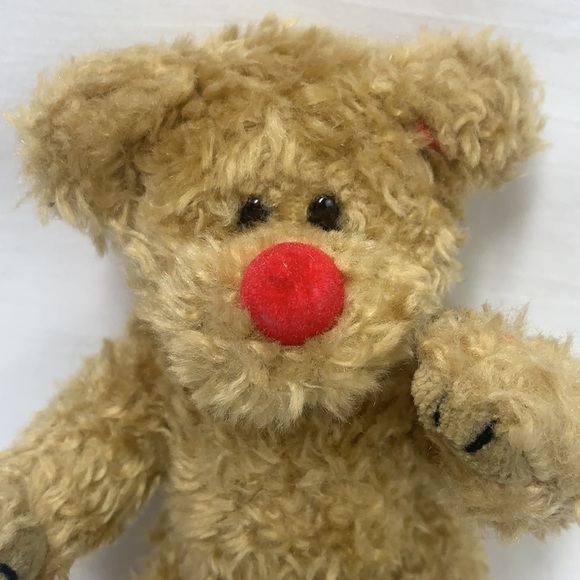 Vintage Piccadilly TY Bear With Red Nose & Moveable Arms & Legs - Tan, 1993 - Picture 3 of 8